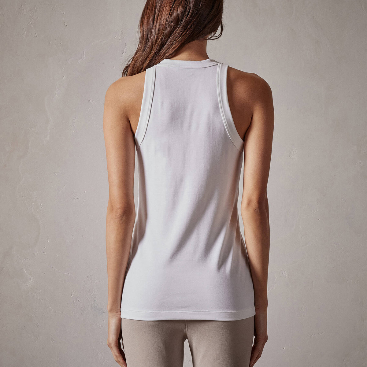 Sueded Stretch Jersey Muscle Tank in White | James Perse Los Angeles