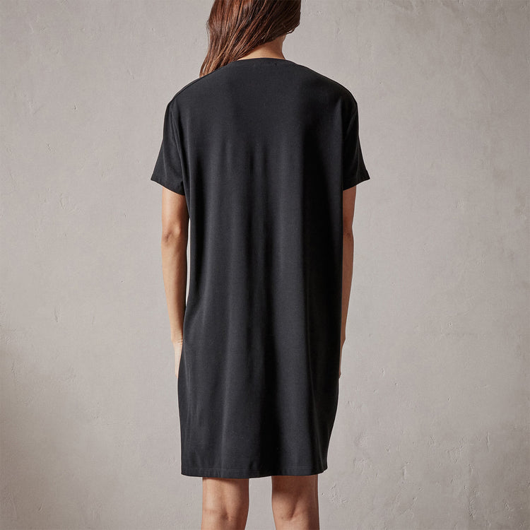 Short Sleeve Saddle Shoulder Sleep Tee in Black | James Perse Los Angeles