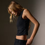 Cropped Shell Top  in Black | James Perse Los Angeles