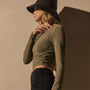 Cotton Blend Jersey Ruched Top in Birch | James Perse Los Angeles