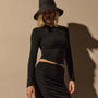 Cotton Blend Jersey Ruched Top in Black | James Perse Los Angeles