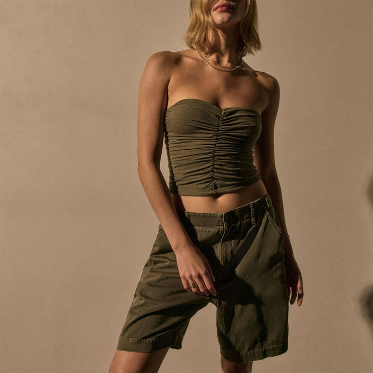 Melange Stretch Jrsy Tube Top in Birch | James Perse Los Angeles