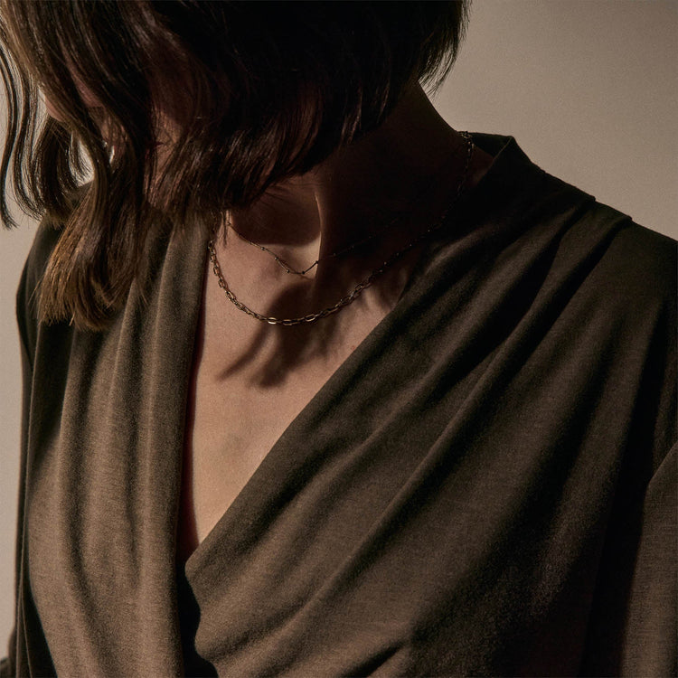 Melange Jersey Drape Front Top in Caribou | James Perse Los Angeles