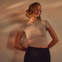 Short Sleeve Cropped Tee in Nude | James Perese Los Angeles