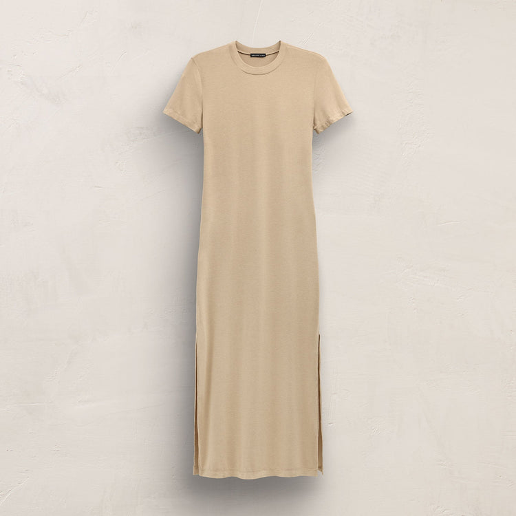 T Shirt Dress in Light Khaki | James Perse Los Angeles