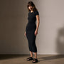 Ruched T Shirt Dress in Black | James Perse Los Angeles
