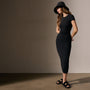Ruched T Shirt Dress in Black | James Perse Los Angeles