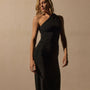 One Shoulder Ruched Dress in Black | James Perse Los Angeles