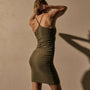 Short Tank Ruched Dress in Birch | James Perse Los Angeles