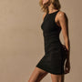Short Tank Ruched Dress in Black | James Perse Los Angeles