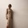 Cotton Blend Jersey Long Sleeve Dress in Coffee | James Perse Los Angeles