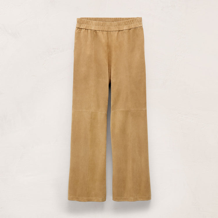 Suede Wide Leg Pant in Sand | James Perse Los Angeles