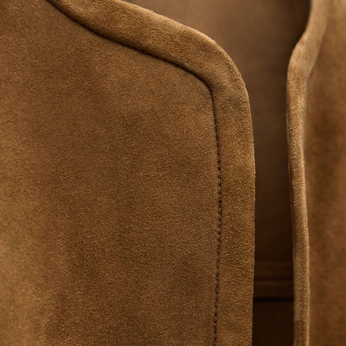 Suede Cropped Open Jacket in Tabacco | James Perse Los Angeles