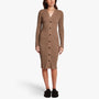 Ribbed Henley Dress In Sable | James Perse Los Angeles
