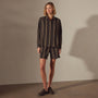 Relaxed Striped Button Shirt in Black Stripe | James Perse Los Angeles