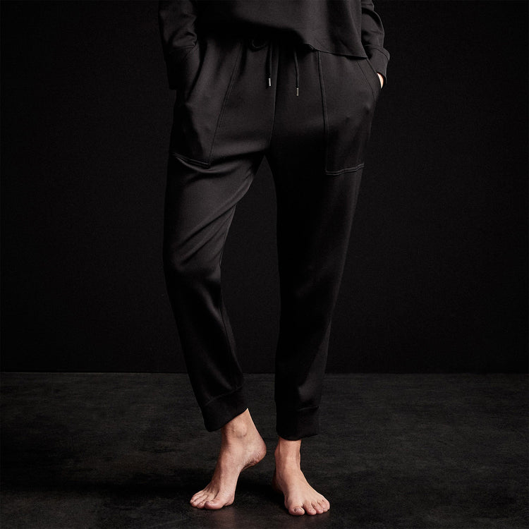 Double Knit Sweatpant in Black | James Perse Los Angeles