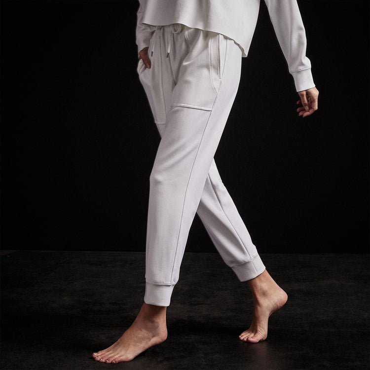 Double Knit Sweatpant in White | James Perse Los Angeles