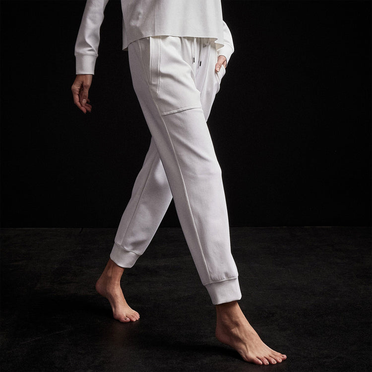 Double Knit Sweatpant in White | James Perse Los Angeles