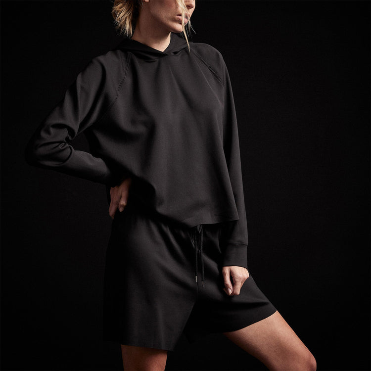 Double Knit Hoodie in Black | James Perse Los Angeles
