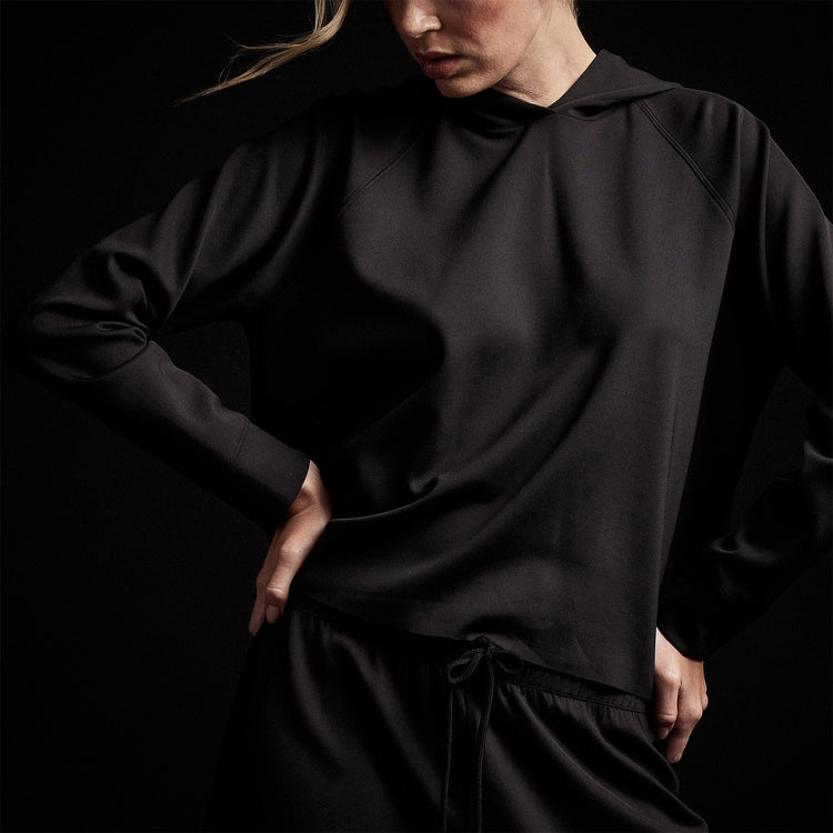 Double Knit Hoodie in Black | James Perse Los Angeles