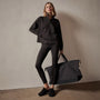 Long Sleeve Zip Sweat Top in Black | James Perse Los Angeles