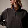 Long Sleeve Zip Sweat Top in Black | James Perse Los Angeles