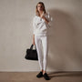 Long Sleeve Zip Sweat Top in White | James Perse Los Angeles