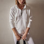 Long Sleeve Zip Sweat Top in White | James Perse Los Angeles