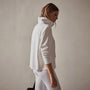 Long Sleeve Zip Sweat Top in White | James Perse Los Angeles