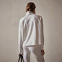 Long Sleeve Zip Sweat Top in White | James Perse Los Angeles