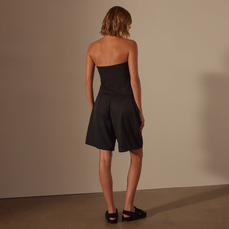 Nylon Knit Strapless Top in Black | James Perse Los Angeles
