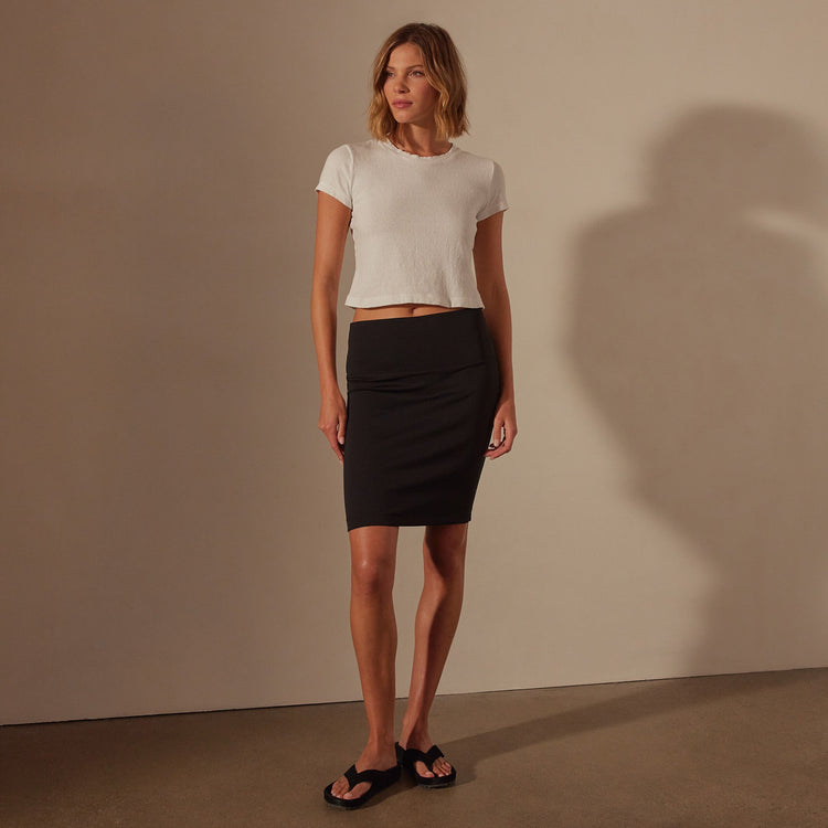 Nylon Knit Tube Skirt in Black | James Perse Los Angeles