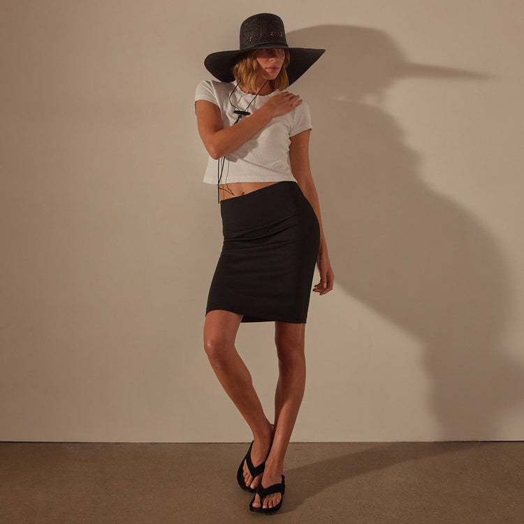 Nylon Knit Tube Skirt in Black | James Perse Los Angeles