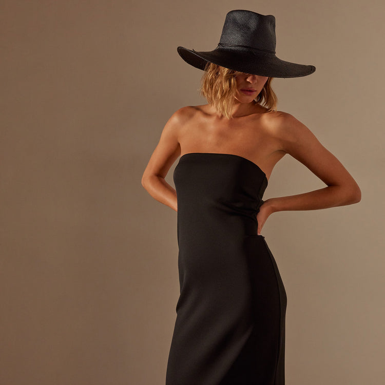 Nylon Knit Strapless Dress in Black | James Perse Los Angeles