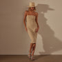 Nylon Knit Strapless Dress in Sand Dune | James Perse Los Angeles