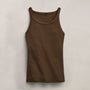 Ribbed High Neck Cami in Cocoa | James Perse Los Angeles