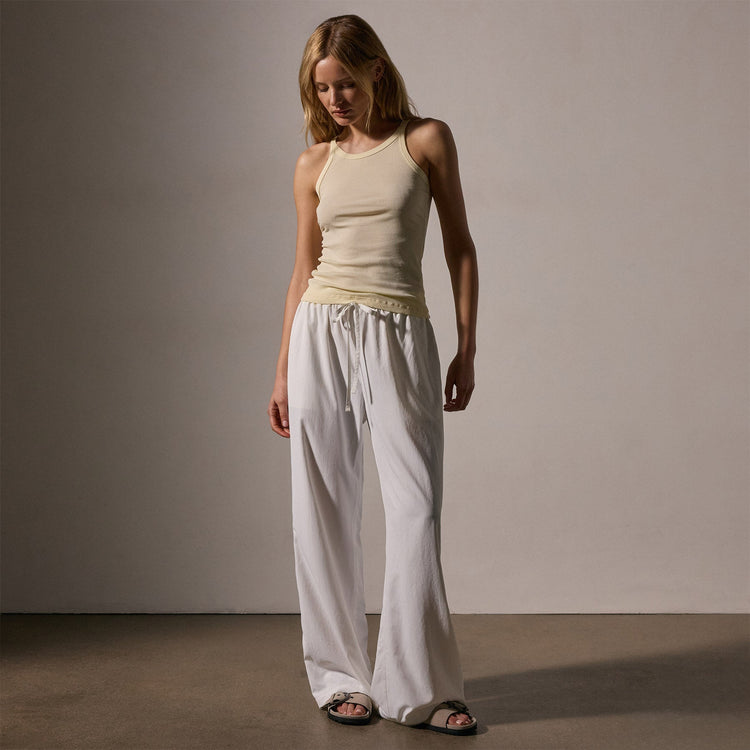 Ribbed High Neck Cami in Naples Yellow Pigment | James Perse Los Angeles