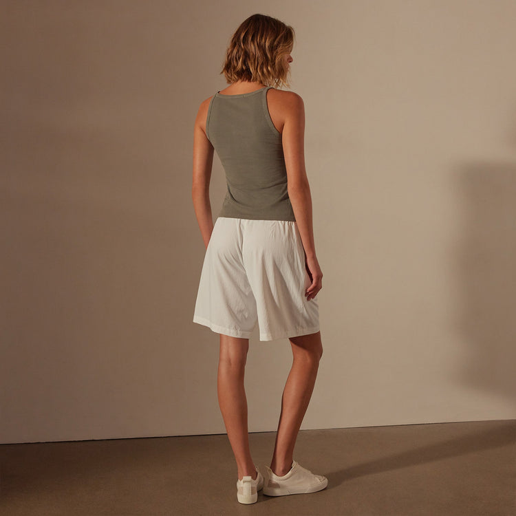 Ribbed High Neck Cami in Palm Pigment | James Perse Los Angeles