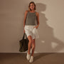 Ribbed High Neck Cami in Palm Pigment | James Perse Los Angeles