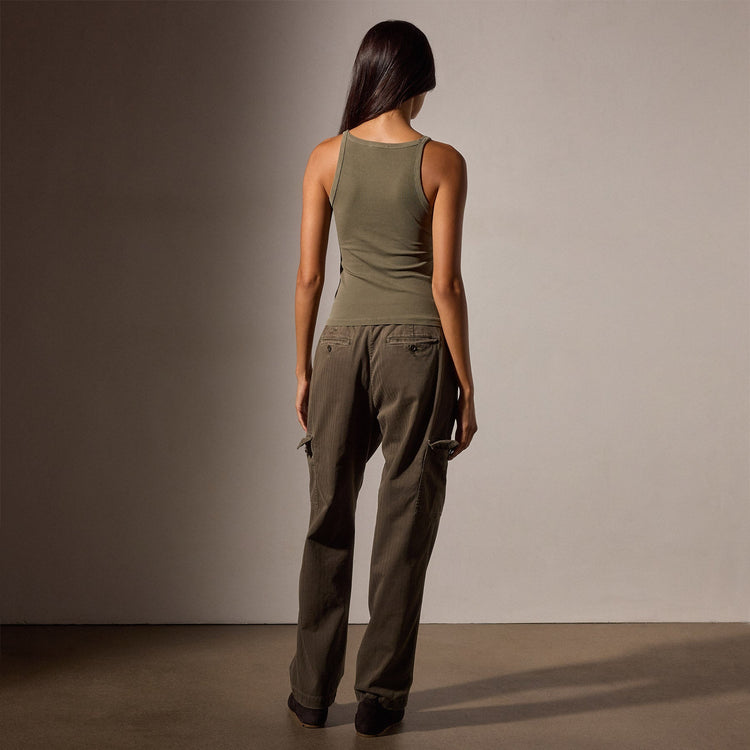 Ribbed High Neck Cami in Trooper Pigment | James Perse Los Angeles