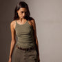 Ribbed High Neck Cami in Trooper Pigment | James Perse Los Angeles