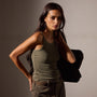Ribbed High Neck Cami in Trooper Pigment | James Perse Los Angeles