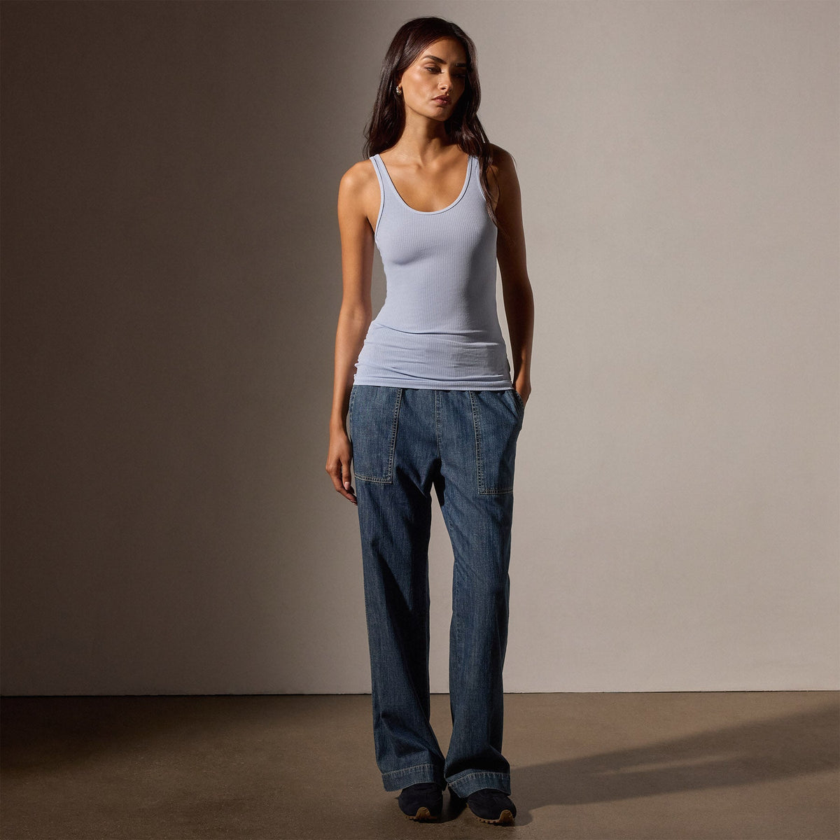 Ribbed Daily Tank in Ocean Mist | James Perse Los Angeles