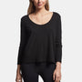 Ribbed Scoop Neck Tee In Black | James Perse Los Angeles
