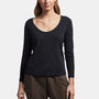 Ribbed Scoop Neck Tee In Deep | James Perse Los Angeles