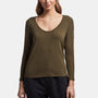Ribbed Scoop Neck Tee In Sergeant | James Perse Los Angeles