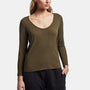 Ribbed Scoop Neck Tee In Sergeant | James Perse Los Angeles