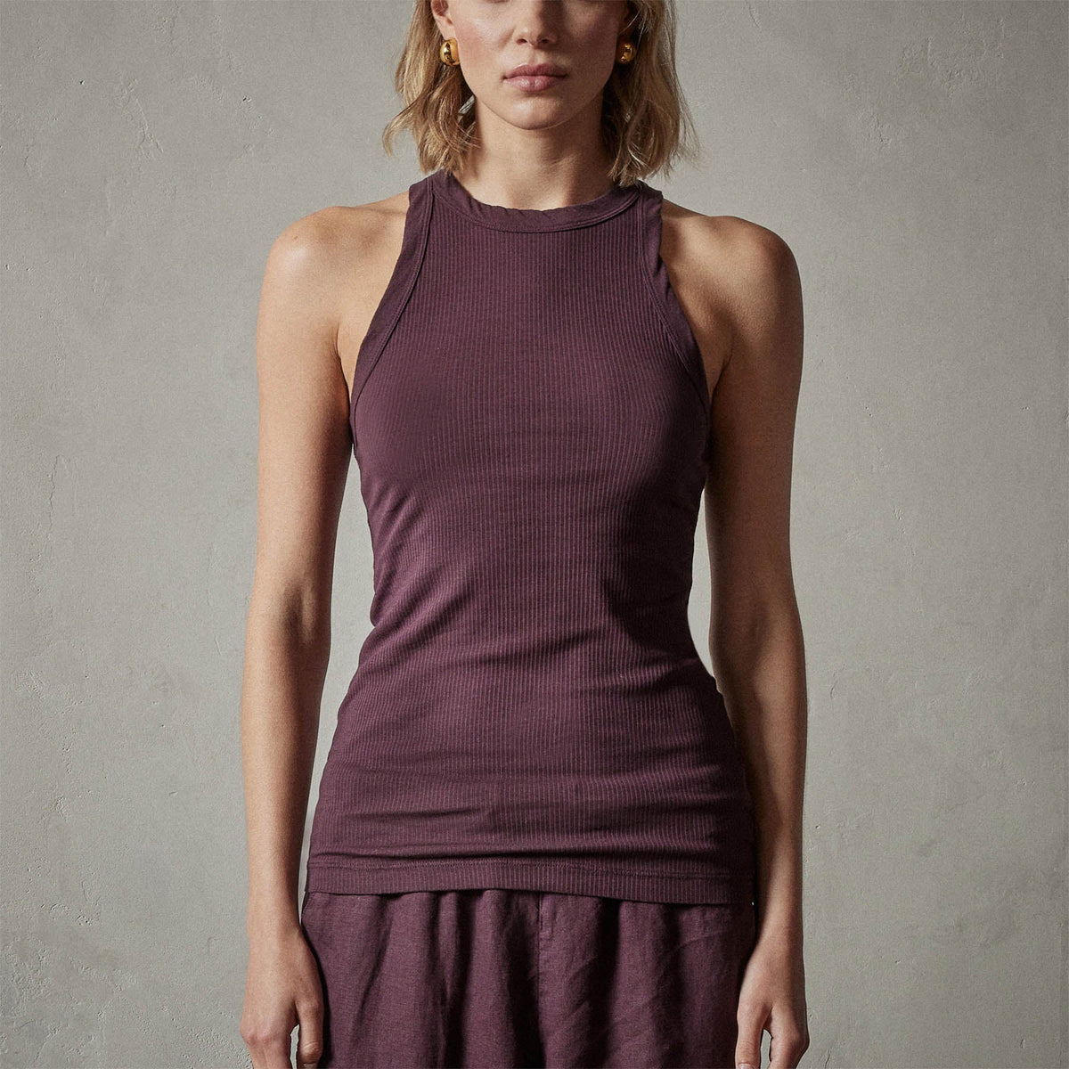 Sunset Tank in Eggplant | James Perse Los Angeles