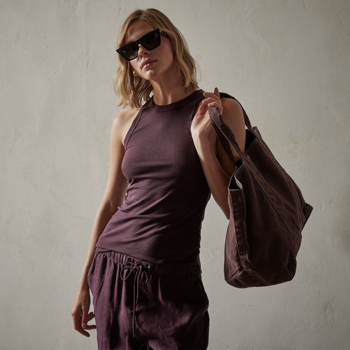 Sunset Tank in Eggplant | James Perse Los Angeles