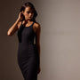 Ribbed Tank Dress in Black | James Perse Los Angeles